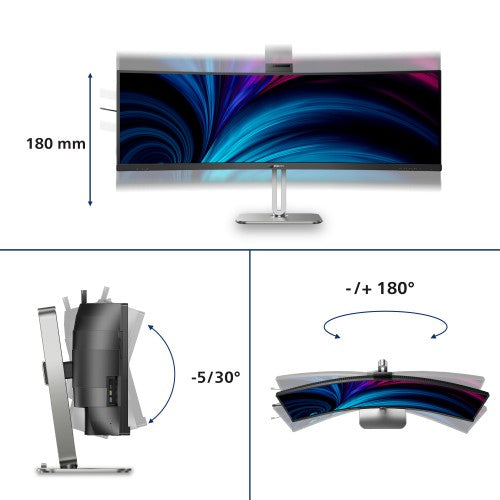 Philips 49B2U6903CH/00 computer monitor 124 cm (48.8") 5120 x 1440 pixels Dual QHD LCD Grey