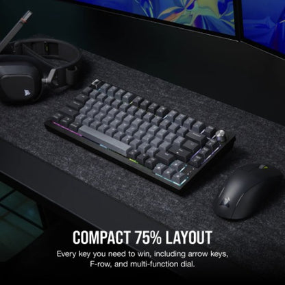 Corsair K65 PLUS WIRELESS keyboard Gaming RF Wireless UK English Black, Grey