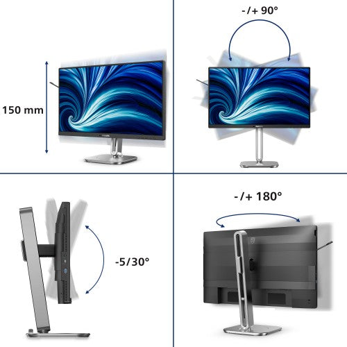 Philips 4000 series 24B2N4200/00 computer monitor 60.5 cm (23.8") 1920 x 1080 pixels Full HD LCD Grey