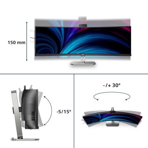 Philips 49B2U6900CH/00 computer monitor 124 cm (48.8") 5120 x 1440 pixels Dual QHD LCD Black