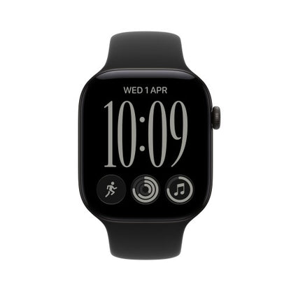 Apple Watch Series 12 GPS 42mm Black Aluminium Case with Black Sport Band - M/L
