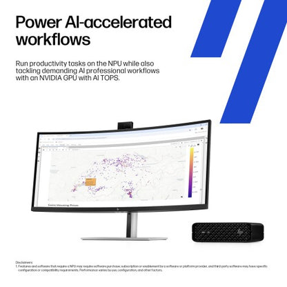 HP DQ6F9ET PC/workstation Intel Core Ultra 9 285 32 GB DDR5-SDRAM 1 TB SSD NVIDIA RTX Pro 2000 Blackwell Windows 11 Pro Mini PC AI Workstation, AI PC Black