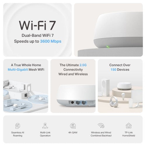 TP-Link BE3600 Whole Home Mesh WiFi 7 System