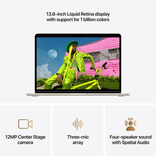 Apple MacBook Air 13-inch : M5 chip with 10‑core CPU and 8‑core GPU, 16GB, 512GB SSD - Starlight