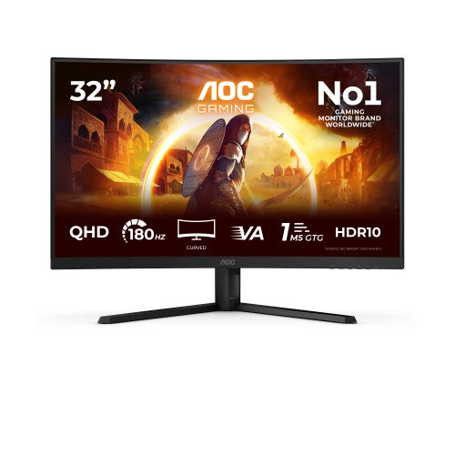 AOC G4 CQ32G4VE computer monitor 80 cm (31.5") 2560 x 1440 pixels Quad HD LCD Black, Grey