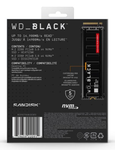 Western Digital Black WD_BLACK™ SN8100 NVMe™ SSD POWERED BY SANDISK 1 TB, [With Heatsink]