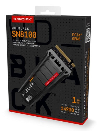 Western Digital Black WD_BLACK™ SN8100 NVMe™ SSD POWERED BY SANDISK 1 TB, [With Heatsink]
