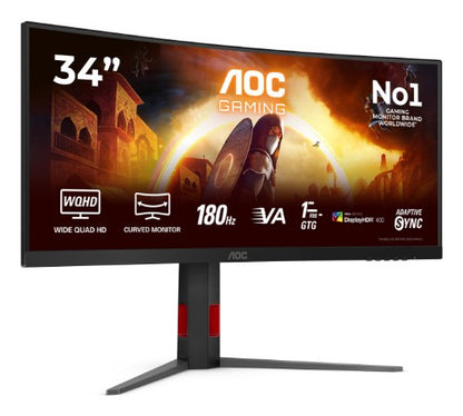 AOC G4 CU34G4CA computer monitor 86.4 cm (34") 3440 x 1440 pixels Wide Quad HD Black, Red