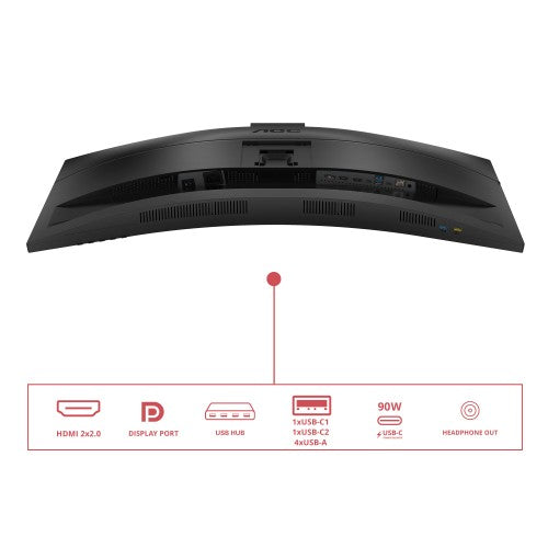 AOC E4 CU34E4CW computer monitor 86.4 cm (34") 3440 x 1440 pixels UltraWide Quad HD LED Black