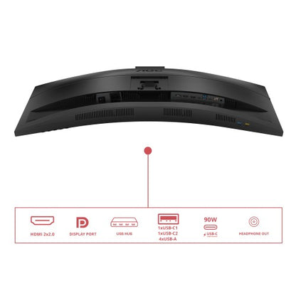 AOC E4 CU34E4CW computer monitor 86.4 cm (34") 3440 x 1440 pixels UltraWide Quad HD LED Black