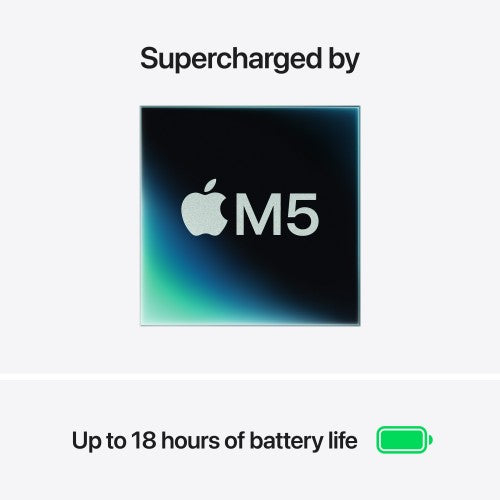 Apple MacBook Air 15-inch : M5 chip with 10‑core CPU and 10‑core GPU, 16GB, 1TB SSD - Midnight