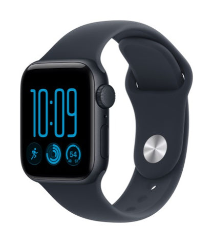 Apple Watch SE (3nd generation) SE 3 GPS 40mm Midnight Aluminium Case with Navy Blue Sport Band - S/M