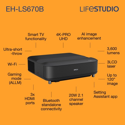 Epson Lifestudio Grand EH-LS670B - Metallic black