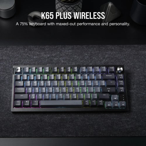 Corsair K65 PLUS WIRELESS keyboard Gaming RF Wireless UK English Black, Grey