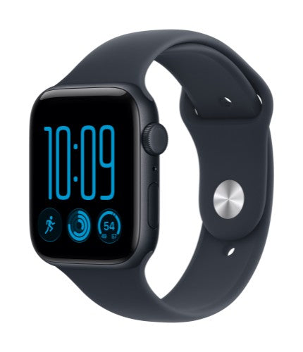 Apple Watch SE (3nd generation) SE 3 GPS + Cellular 44mm Midnight Aluminium Case with Navy Blue Sport Band - S/M