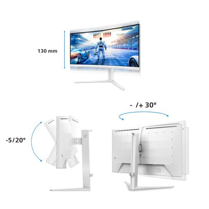 Philips 34M2C5601QA/00 computer monitor 86.4 cm (34") 3440 x 1440 pixels White
