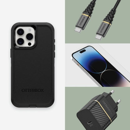 OtterBox Defender Series for iPhone 15 Pro Max, Black