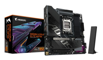 GIGABYTE B850M AORUS ELITE WIFI6E Motherboard - AMD Ryzen 9000 Series CPUs, 12+2+2 Phases Digital VRM, up to 8200MHz DDR5 (OC), 1xPCIe 5.0 + 1xPCIe 4.0 M.2, WIFI 6E, 2.5GbE LAN, USB 3.2 Gen 2
