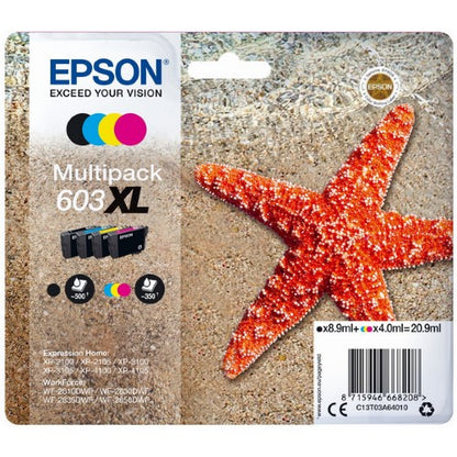Epson C13T03A64010/603XL Ink cartridge multi pack Bk,C,M,Y high-capacity 8,9ml + 3x4ml Pack=4 for Epson XP 2100