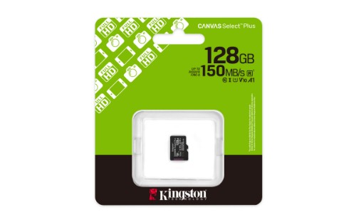 Kingston Technology 128GB micSDXC Canvas Select Plus Gen3 150R A1 Single Pack w/o ADP