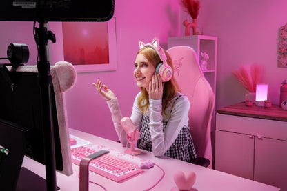 Razer Kraken Kitty V3 Pro - Quartz Headset Wired & Wireless Head-band Gaming USB Type-A Bluetooth Rose
