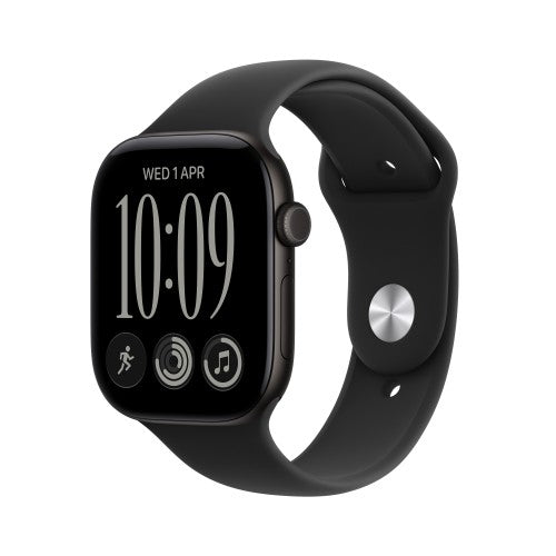 Apple Watch Series 12 GPS 46mm Black Aluminium Case with Black Sport Band - S/M