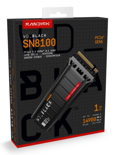 Western Digital Black WD_BLACK™ SN8100 NVMe™ SSD POWERED BY SANDISK 1 TB, [With Heatsink]