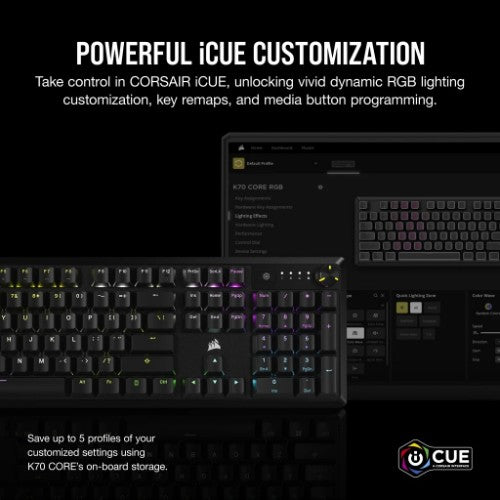 Corsair K70 CORE RGB keyboard Gaming USB QWERTY UK English Black