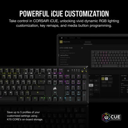 Corsair K70 CORE RGB keyboard Gaming USB QWERTY UK English Black