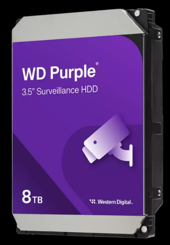 Western Digital Blue Purple internal hard drive 8 TB 5400 RPM 256 MB 3.5" Serial ATA III