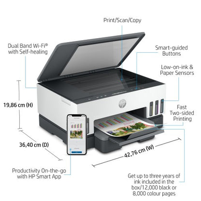 HP Smart Tank 7005 Wireless All-in-One Color Printer, Two-sided printing; Copier, Scanner