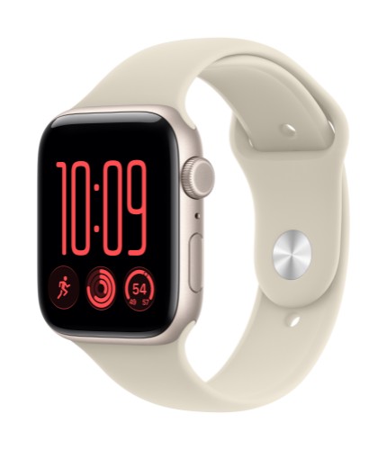 Apple Watch SE (3nd generation) SE 3 GPS + Cellular 44mm Starlight Aluminium Case with Sand Sport Band - M/L
