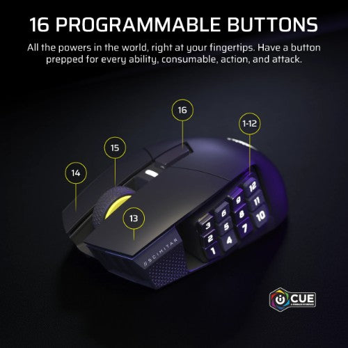 Corsair Scimitar Elite Wireless SE mouse Gaming Right-hand RF Wireless + Bluetooth Optical 33000 DPI