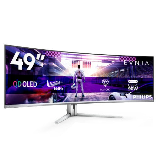 Philips Evnia 8000 49M2C8900L/00 computer monitor 124.2 cm (48.9") 5120 x 1440 pixels Dual QHD QD-OLED White