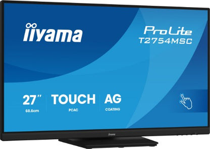 iiyama ProLite T2754MSC-B2AG computer monitor 68.6 cm (27") 1920 x 1080 pixels Full HD LED Touchscreen Multi-user Black