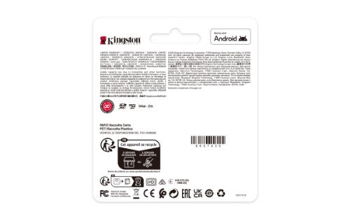 Kingston Technology 128GB micSDXC Canvas Select Plus Gen3 150R A1 Single Pack w/o ADP