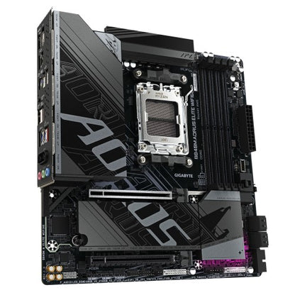GIGABYTE B840M AORUS ELITE WIFI6E Motherboard - AMD Ryzen 9000 CPUs, 10+2+2 Phases VRM, up to 8200MHz DDR5(O.C), 2xPCIe 4.0 M.2, Wi-Fi 6E, 2.5GbE LAN, USB 3.2 Gen 2