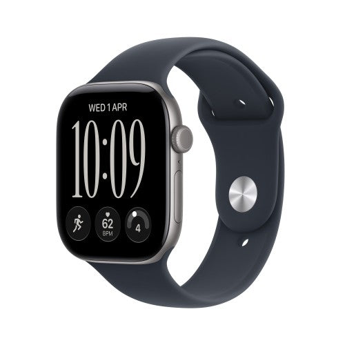 Apple Watch Series 12 GPS + Cellular 46mm Space Grey Aluminium Case with Navy Blue Sport Band - M/L