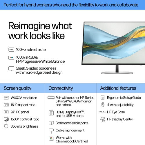 HP Series 5 Pro 24 inch WUXGA Monitor - 524pn
