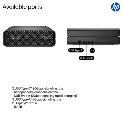 HP Z2 Mini G1i Intel Core Ultra 9 285K 64 GB DDR5-SDRAM 1 TB SSD NVIDIA RTX 2000 Ada Windows 11 Pro Mini PC Workstation AI Workstation, AI PC Black